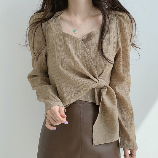カシュクールブラウス♡ふんわり袖で大人可愛い S2291