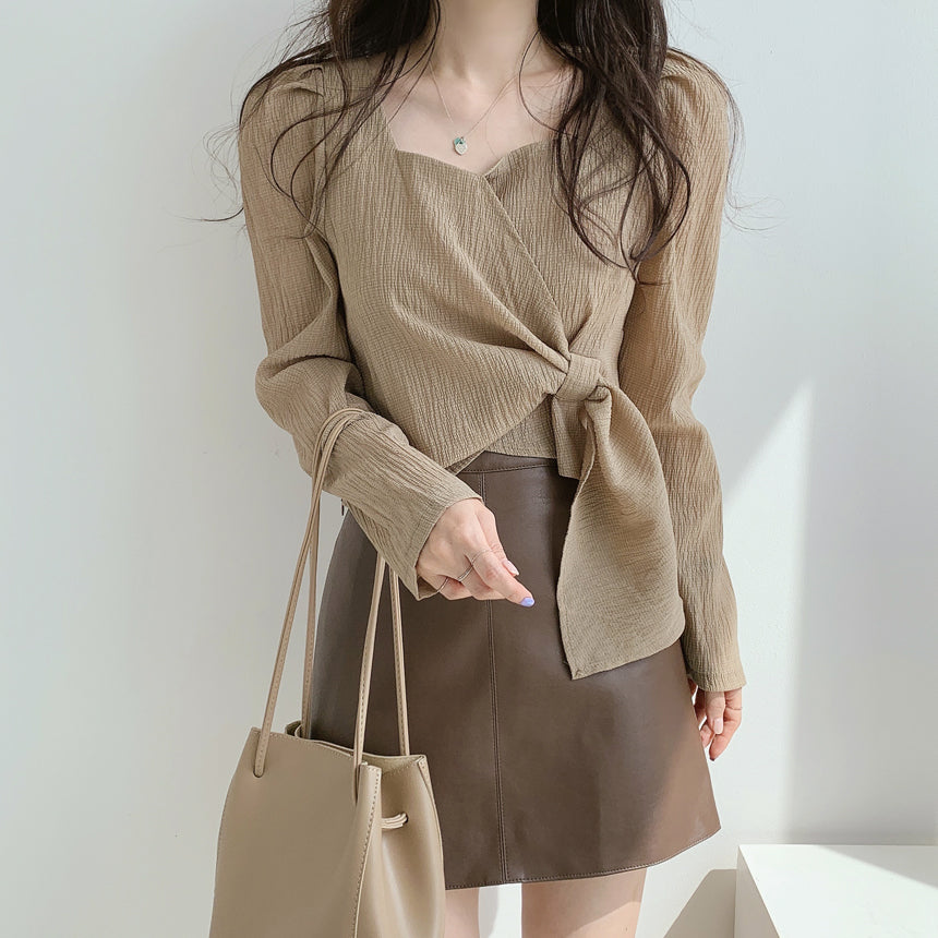 カシュクールブラウス♡ふんわり袖で大人可愛い S2291