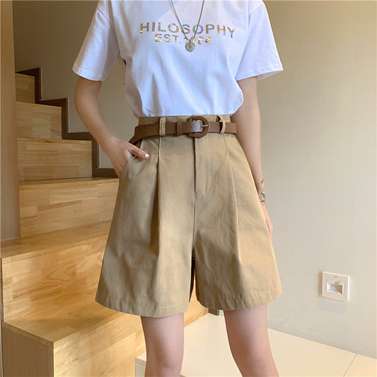 ベルト付きショートパンツ べっこうベルトでキュートに♡ S2412