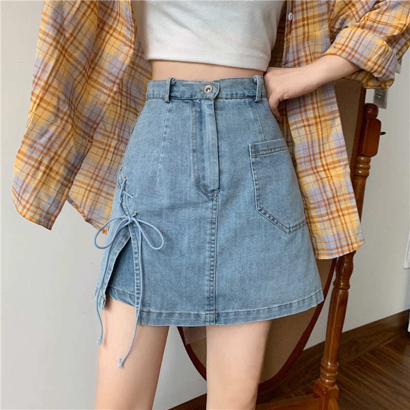 リボン付きデニムミニスカート♡ S2364