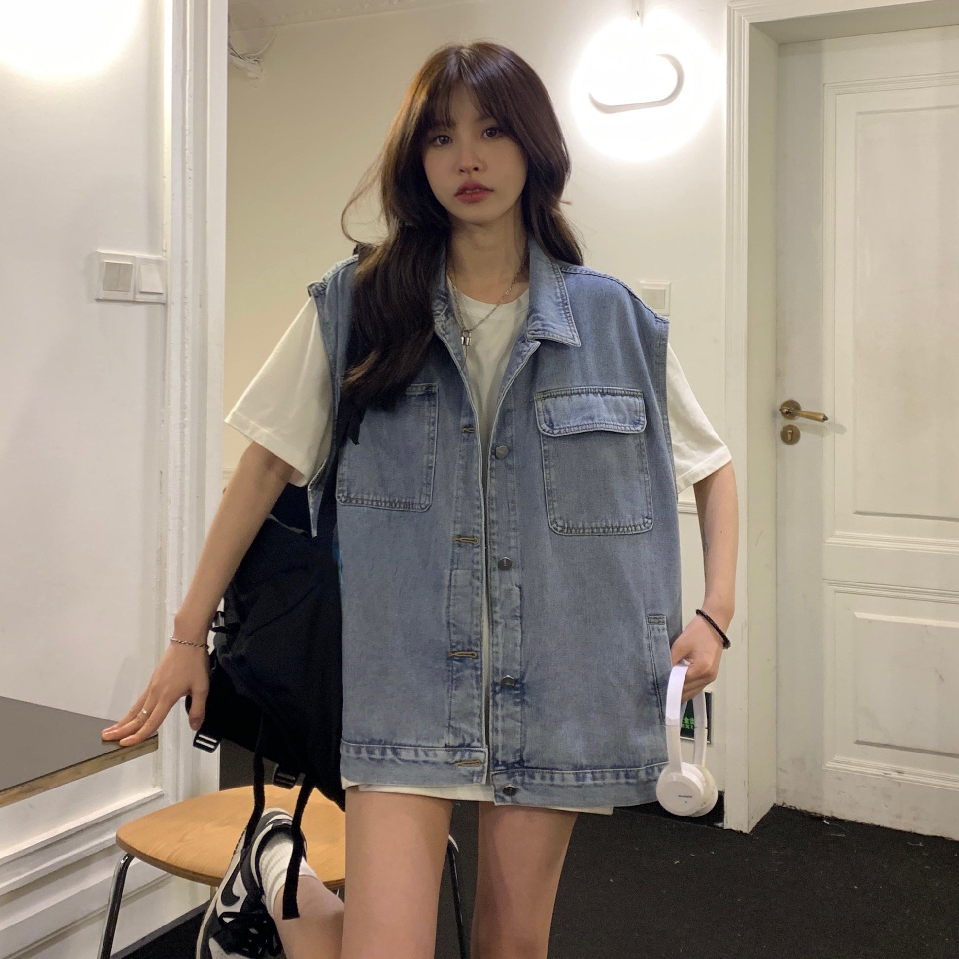 ダブルポケットデニムベスト♡ヴィンテージ風で大人可愛い S2125