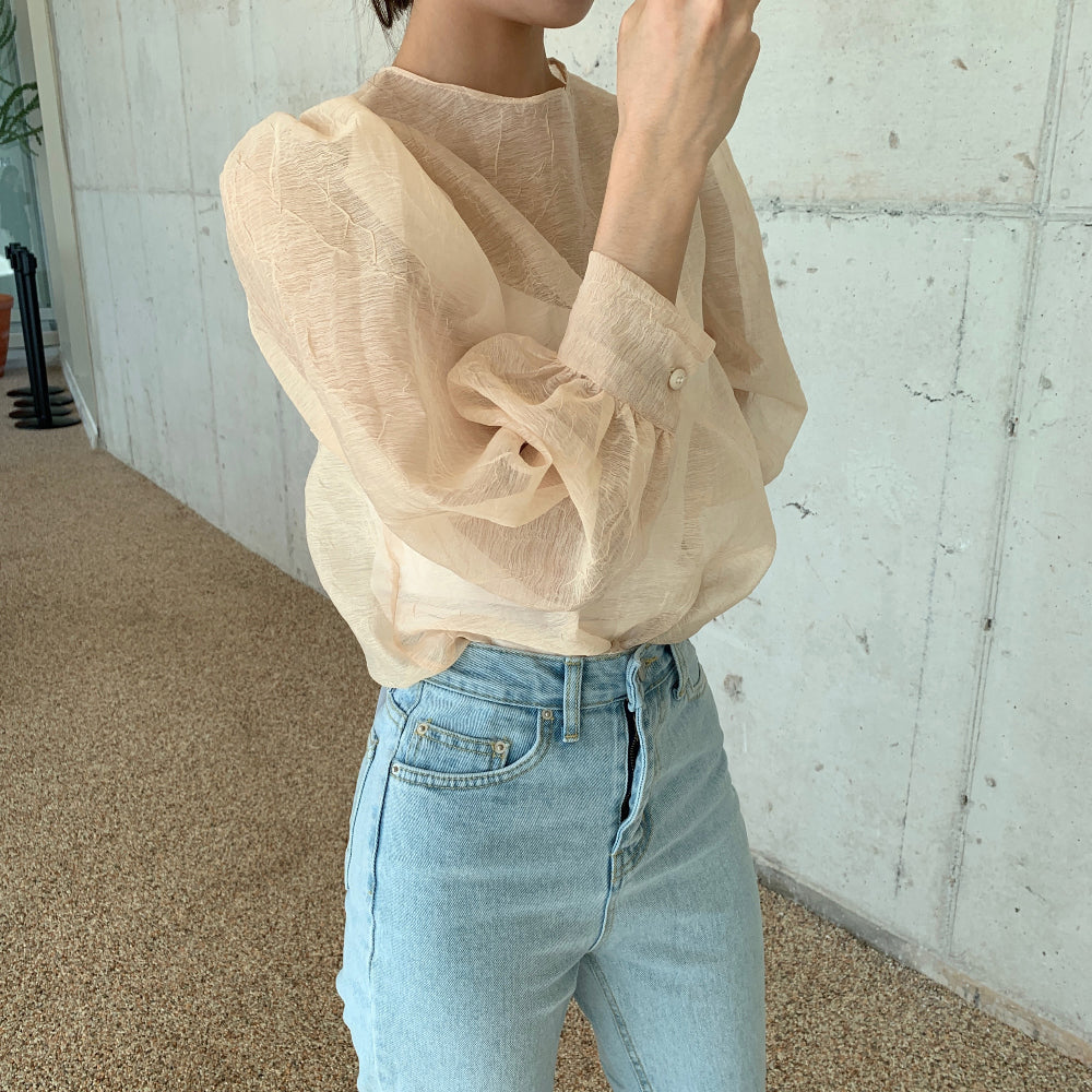 しわ加工シースルートップス♡抜け感コーデに◎ S1731