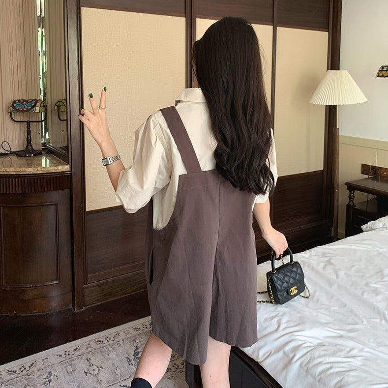 フェイクレイヤードオールインワン♡重ね着風デザイン S2245