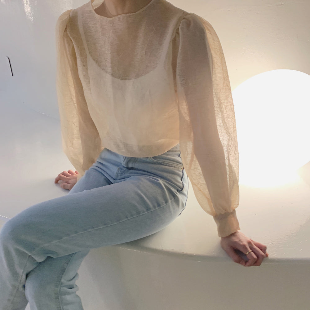 しわ加工シースルートップス♡抜け感コーデに◎ S1731