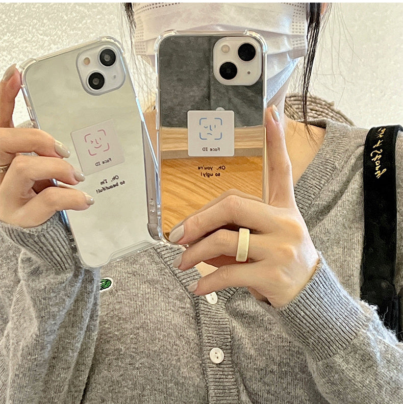 Face IDミラーiPhoneケース おしゃれで便利 S2502
