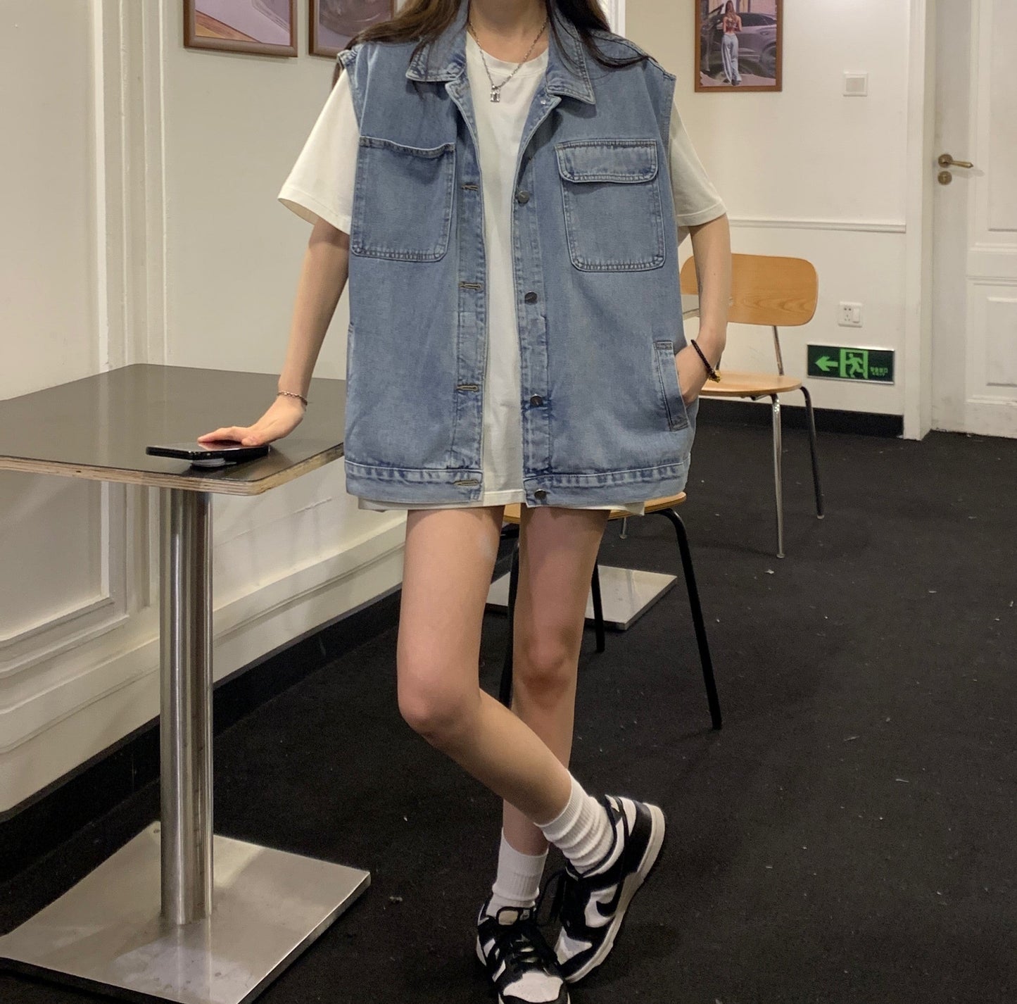 ダブルポケットデニムベスト♡ヴィンテージ風で大人可愛い S2125