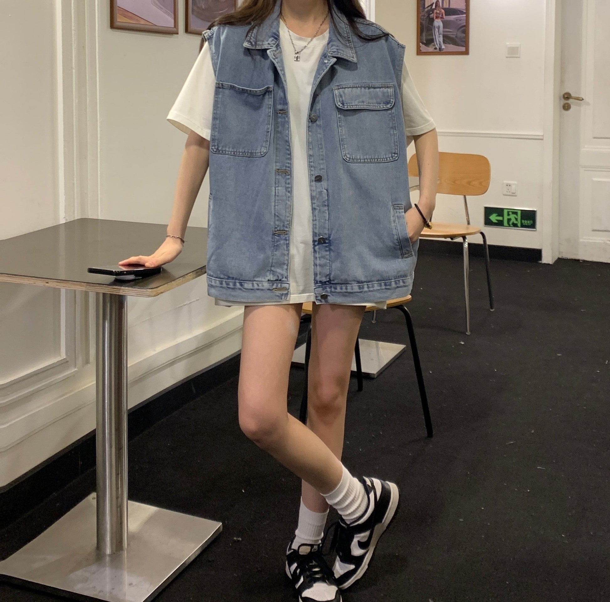 ダブルポケットデニムベスト♡ヴィンテージ風で大人可愛い S2125
