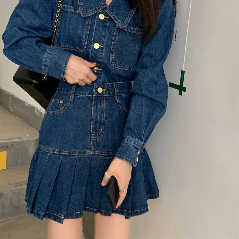秋ガーリー♡レトロデニムセットアップ S2169