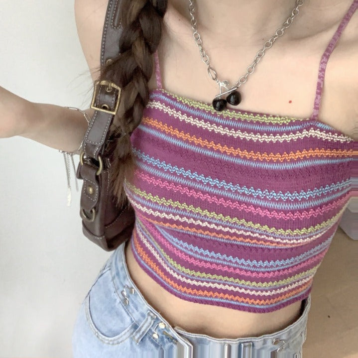 カラフルボーダーキャミ♡夏の主役ニット S1678