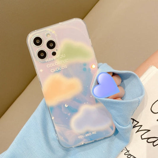 オーロラクラウド iPhoneケース かわいいシンプルデザイン S2439