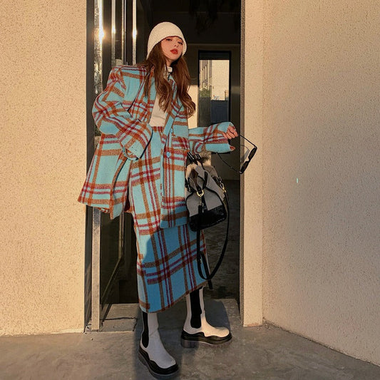 ビッグチェックのセットアップコーデ♡ S1061
