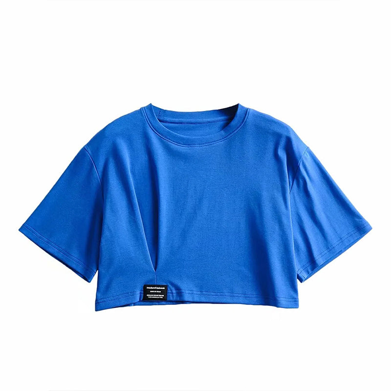 シンプルクロップTシャツ♡トレンディな半袖カットソー S1900
