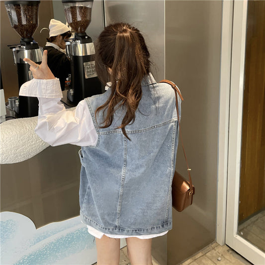 ノースリーブデニムベスト 春夏コーデに♡ S2406