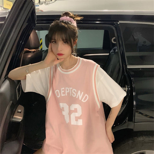 ゆるカレッジロゴTシャツ ロングシルエット S1679