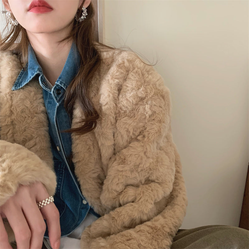 ウールブレンドふわふわボアショートコート♡ S1120