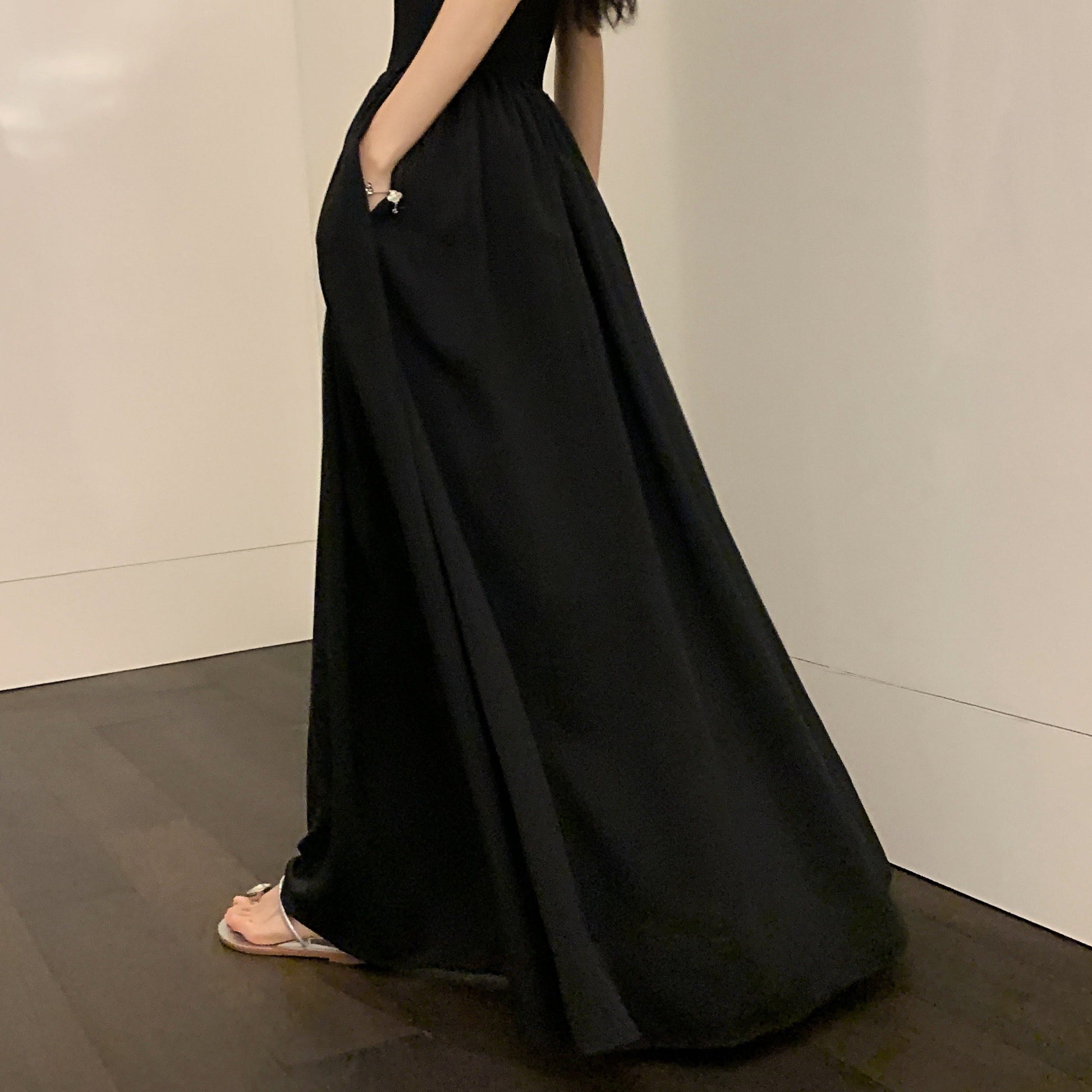 異素材ドッキングワンピース♡ノースリーブで夏に活躍 S1670