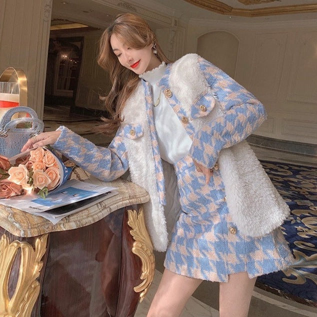 ミルキー千鳥柄セットアップで大人可愛いコーデ完成♪ S1032
