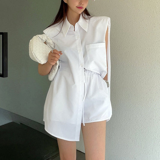 爽やかストライプのセットアップ♡ルーズシルエットで抜け感抜群 S1520