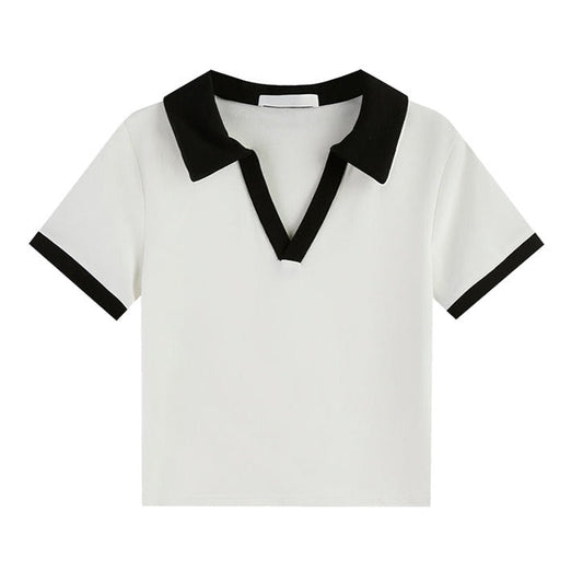 バイカラーラウンドネックTシャツ ベーシックな一枚 S1523