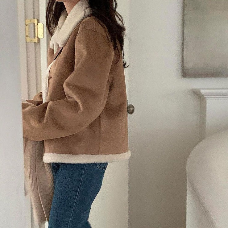 ボアスエードジャケット♡小顔効果で大人可愛い S1026