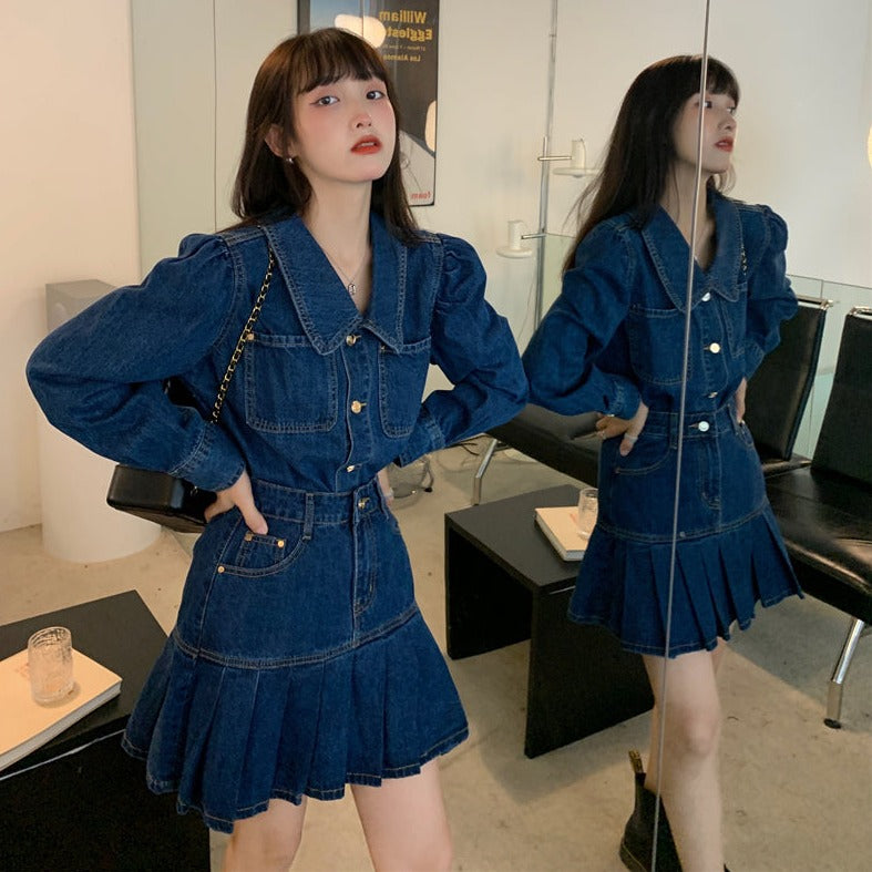 秋ガーリー♡レトロデニムセットアップ S2169