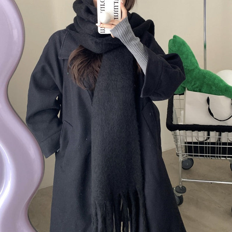 ふんわりボリュームフリンジマフラー◎小顔効果で冬の定番 S1021
