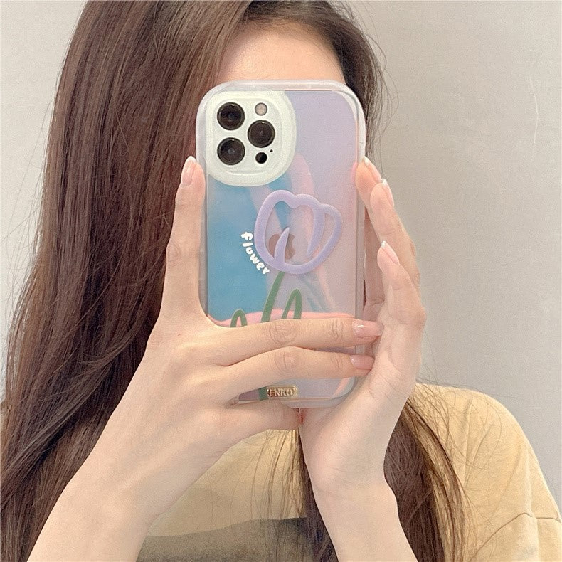オーロラフラワー iPhoneケース シンプル可愛い S2499