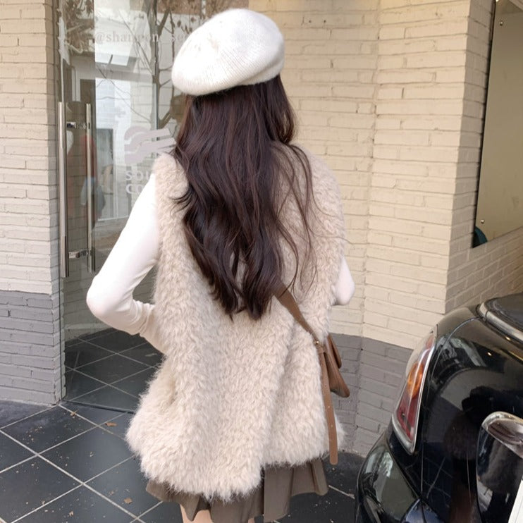 もこもこフェイクファーベスト♡プードル風でカジュアルに S1012