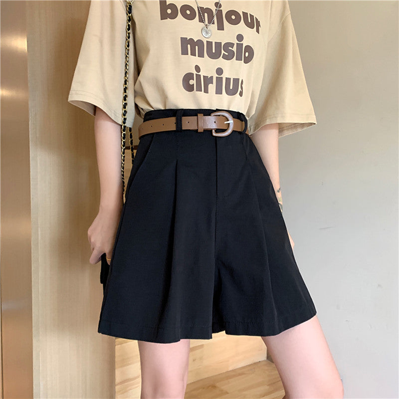 ベルト付きショートパンツ べっこうベルトでキュートに♡ S2412