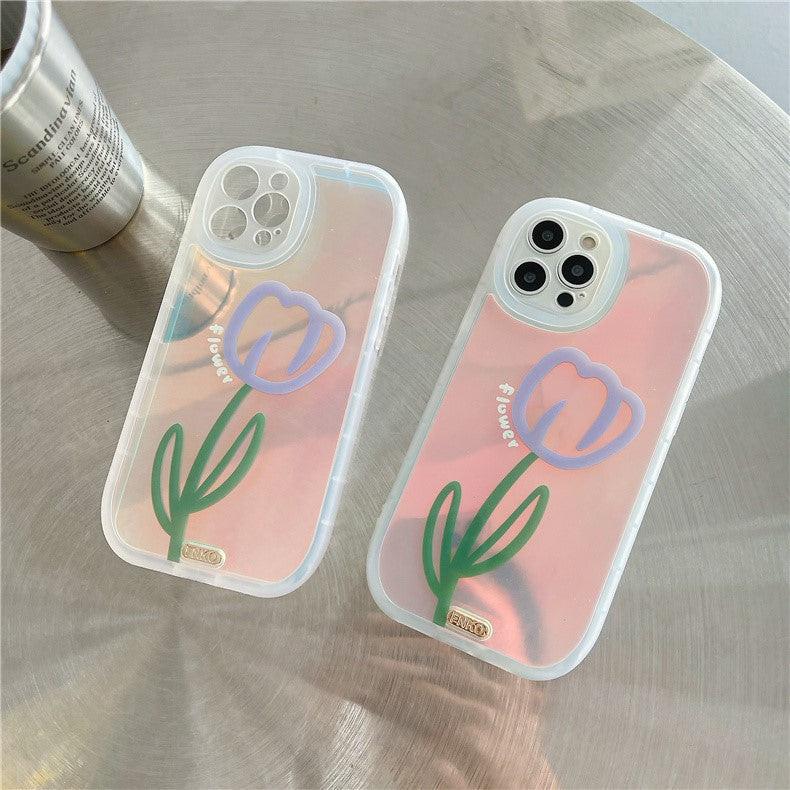オーロラフラワー iPhoneケース シンプル可愛い S2499