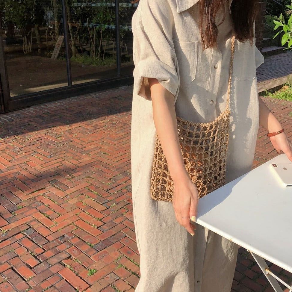 ロングシャツワンピース 夏のAラインで可愛く♡ S1791