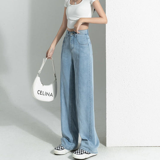 デニム風リラックスワイドパンツ♡ひんやり快適 S2219
