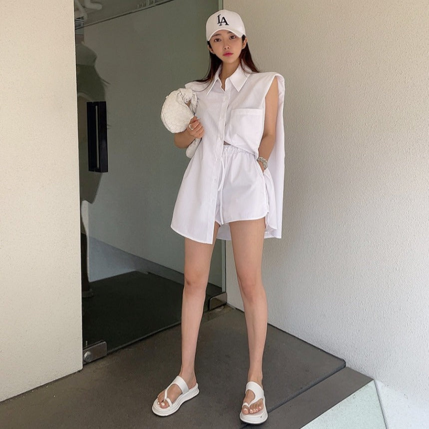 爽やかストライプのセットアップ♡ルーズシルエットで抜け感抜群 S1520