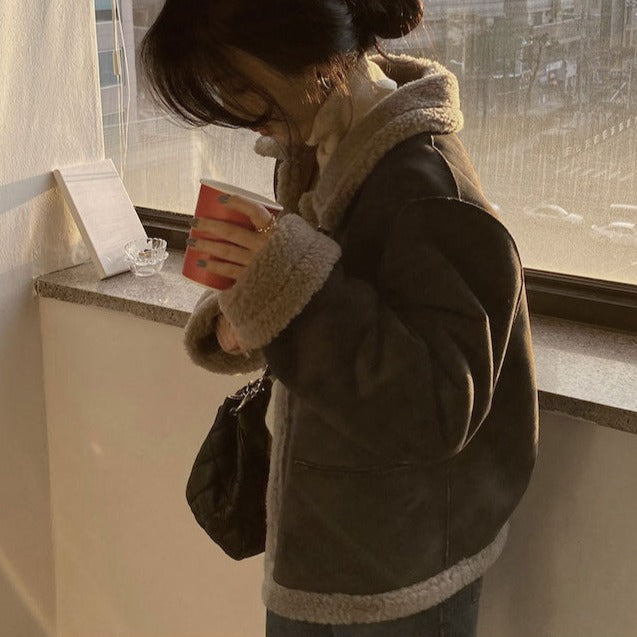 ボアスエードジャケット♡小顔効果で大人可愛い S1026