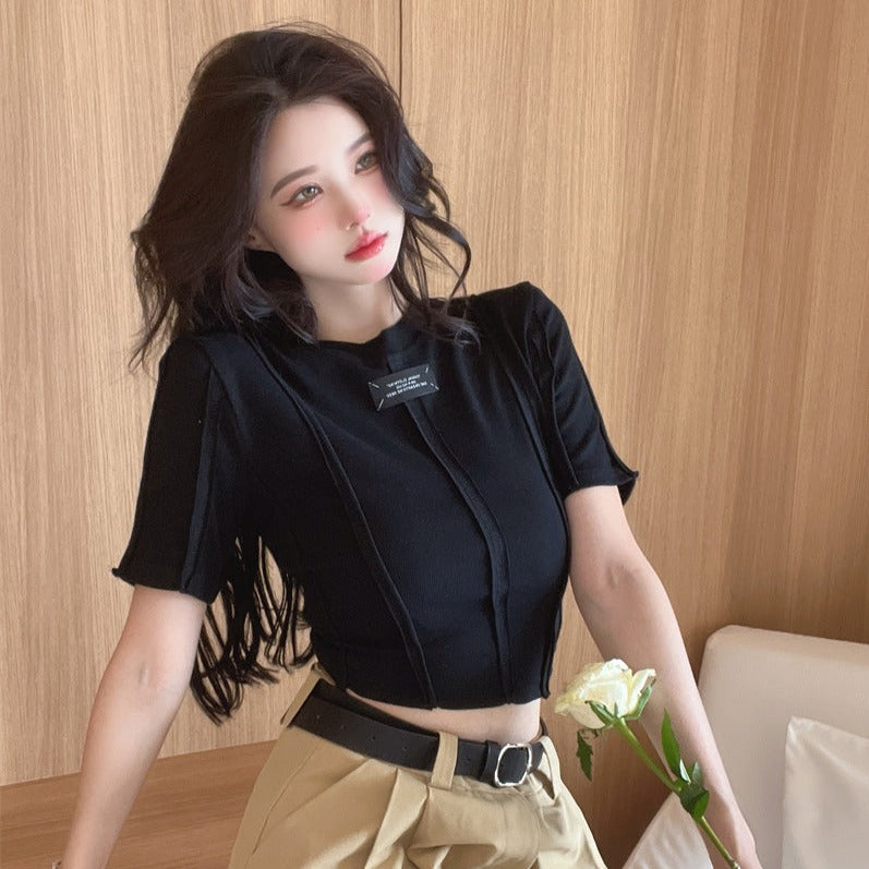 アシメカットTシャツ サイドスリットでトレンド感アップ S1629