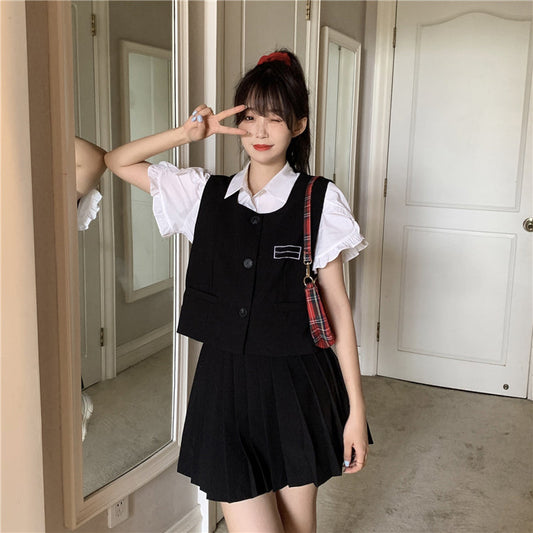 ブラウス付きガーリージレセットアップ♡大人可愛いトレンド S2287