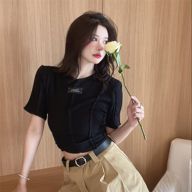 アシメカットTシャツ サイドスリットでトレンド感アップ S1629