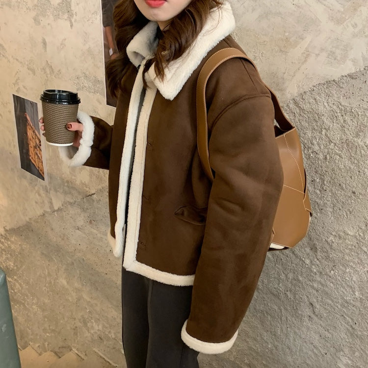 ボアスエードジャケット♡小顔効果で大人可愛い S1026
