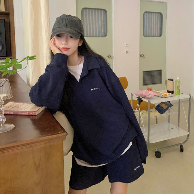 ポロシャツ×ハーフパンツ カジュアルセットアップ♡ S2165