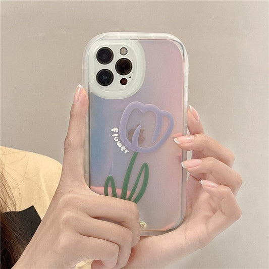 オーロラフラワー iPhoneケース シンプル可愛い S2499