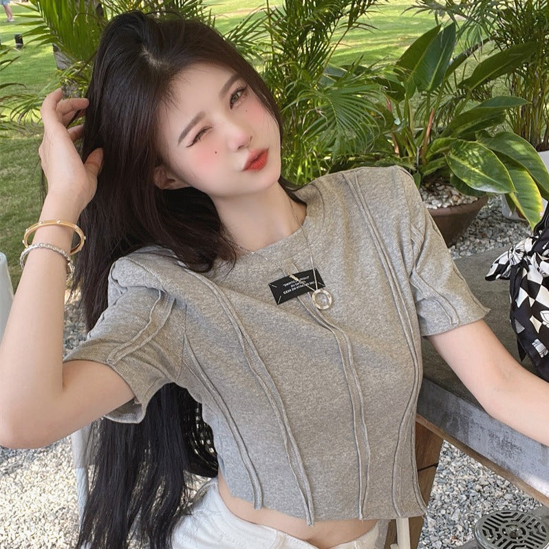 アシメカットTシャツ サイドスリットでトレンド感アップ S1629