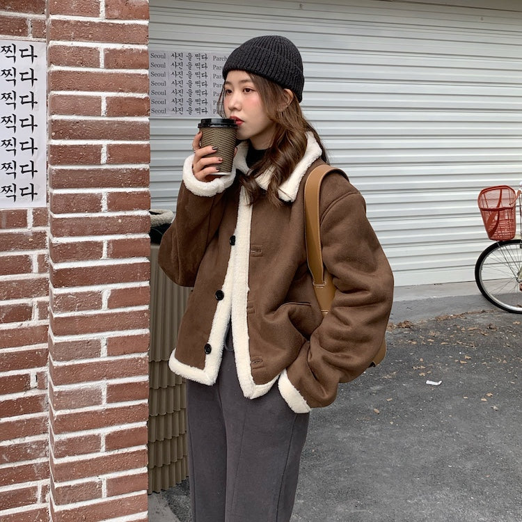 ボアスエードジャケット♡小顔効果で大人可愛い S1026
