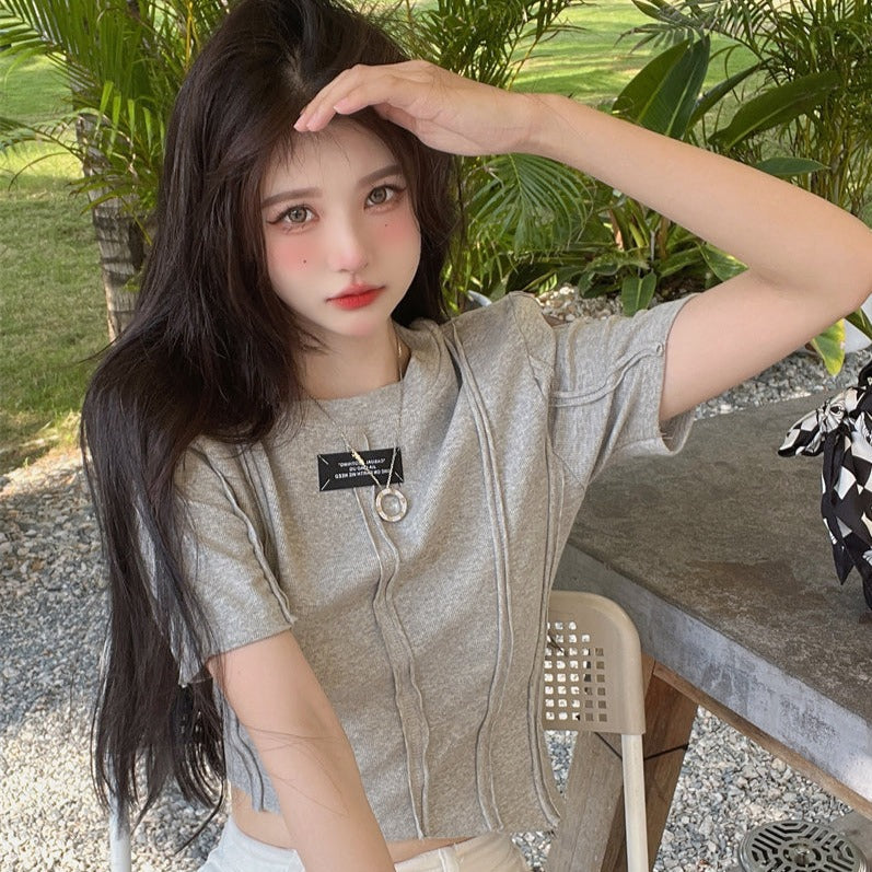 アシメカットTシャツ サイドスリットでトレンド感アップ S1629