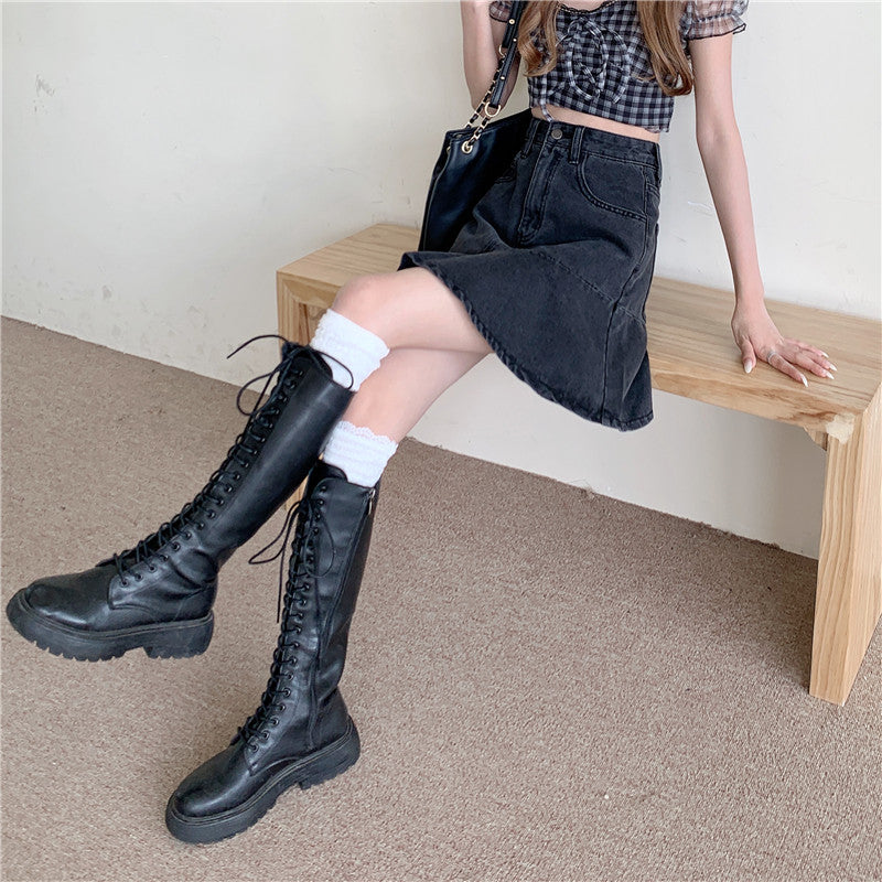 デニムAラインミニスカート フレアで可愛く♡ S2422