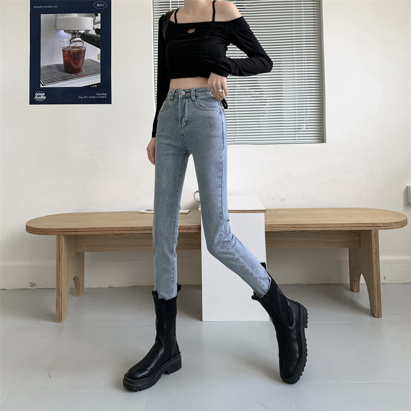 スキニーデニムパンツ♡ハイウエストでスタイルアップ S2489