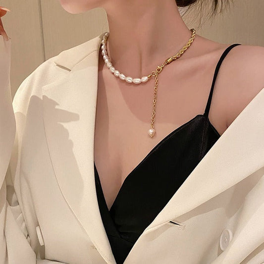 天然バロックパールネックレス♡個性光沢 S2055