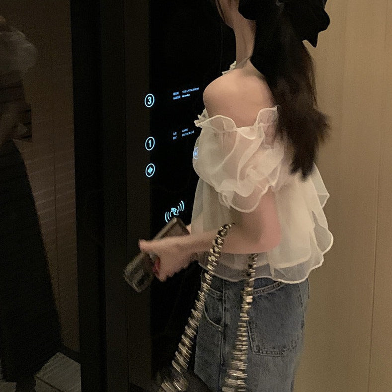 2wayパフスリーブオフショルブラウス S1633
