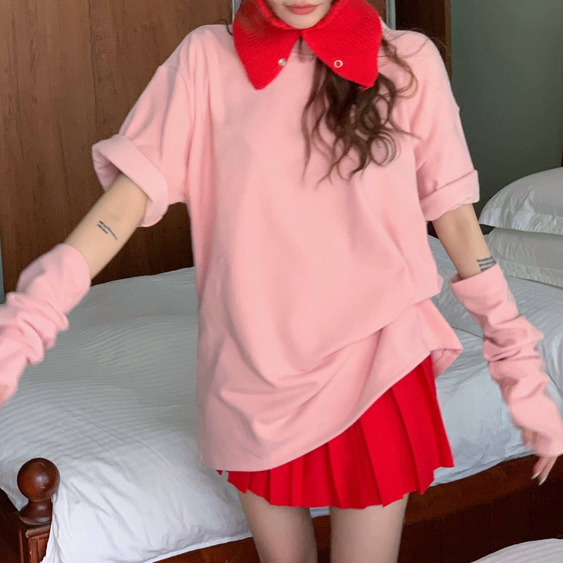 アームウォーマー付きTシャツ♡ゆるかわデザイン S1580