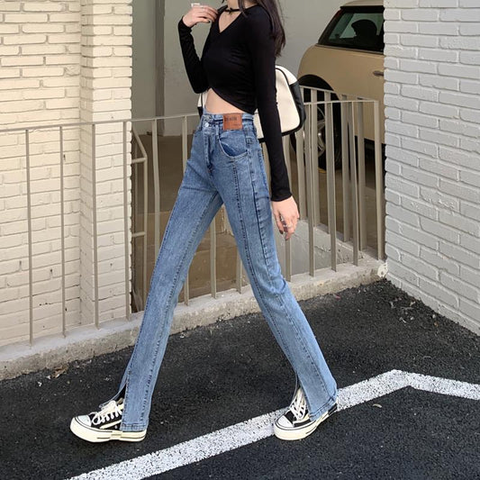 センターラインスリットデニムパンツ S2391