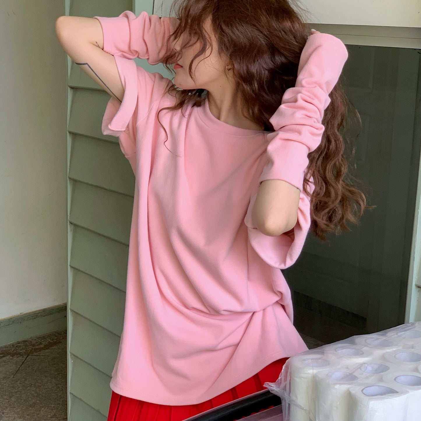 アームウォーマー付きTシャツ♡ゆるかわデザイン S1580